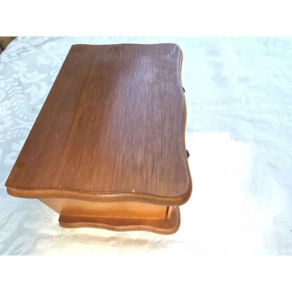Vintage Himark jewelry chest 2 drawer small wood jewelry box